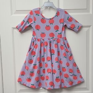 Hanna Andersson Purple Dress with Red Apple Print